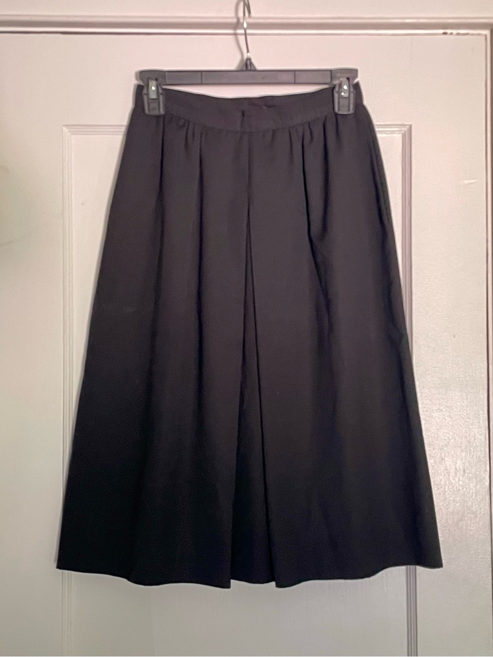 Vintage Classic Black A-Line Midi Skirt Size 8